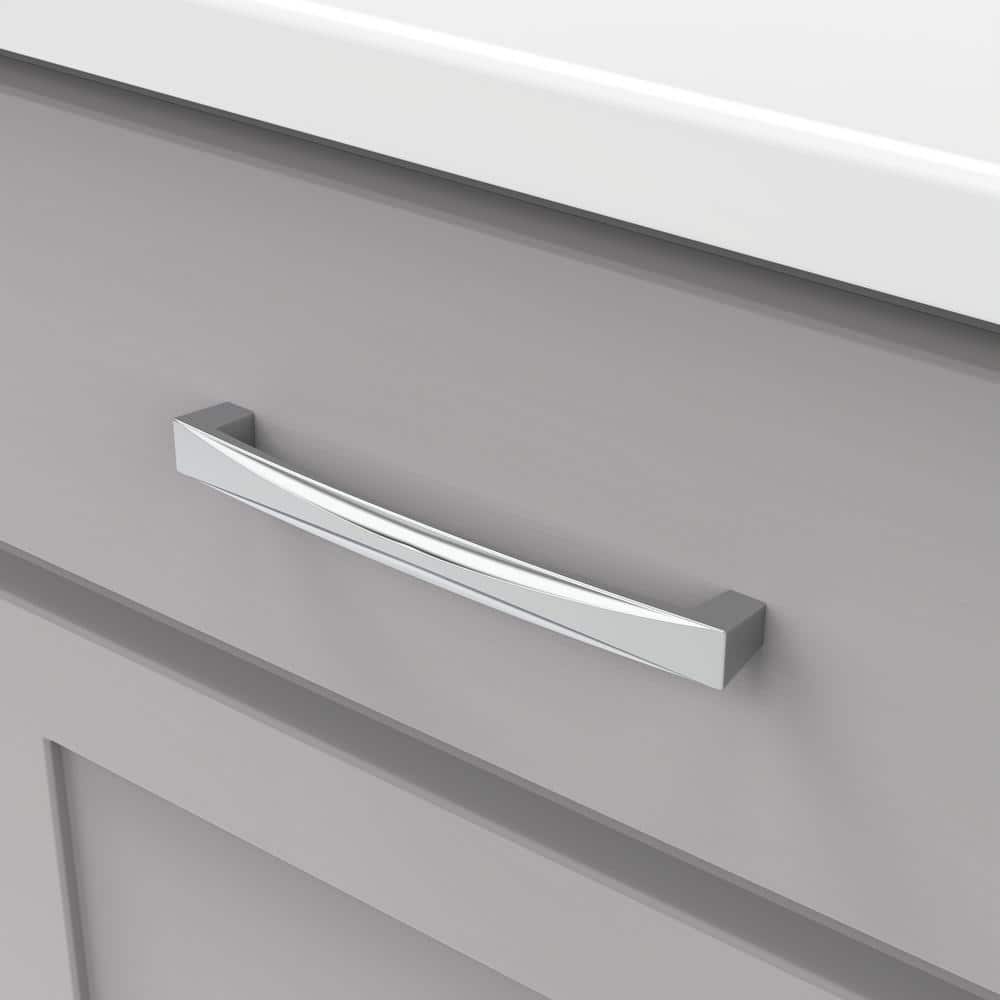 Crest Chrome Modern Bar Cabinet Pull with Mounting Hardware