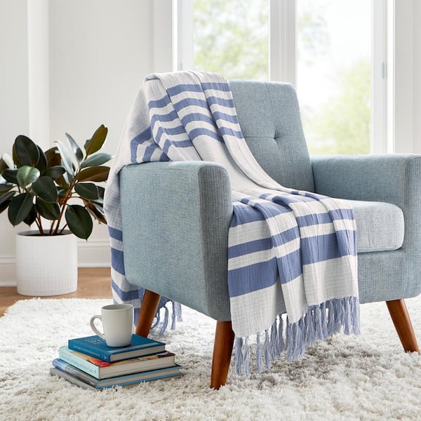 Blue best sale stripe throw