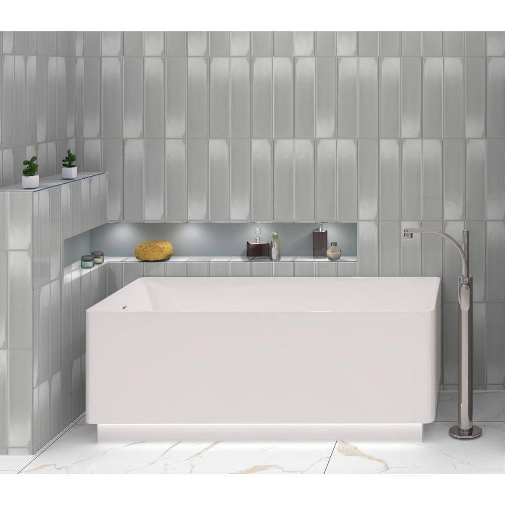 Perfecto Mirabella 4" x 16" Gray Glazed Ceramic Subway Tile