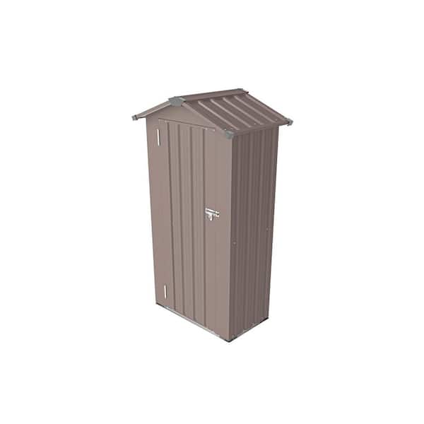 2.5 ft. W x 1.4 ft. D Brown Metal Outdoor Storage Shed with 1 door (3.5 sq. ft. )