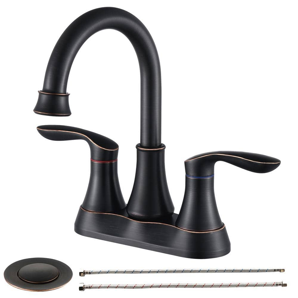 GIVING TREE 4 in. Centerset 2-Handle Bathroom Faucet with Metal Pop-Up ...