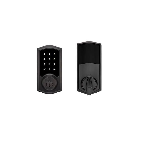 Z-Wave SmartCode Venetian Bronze Single Cylinder Electronic Deadbolt featuring Juno Hall/Closet Knob