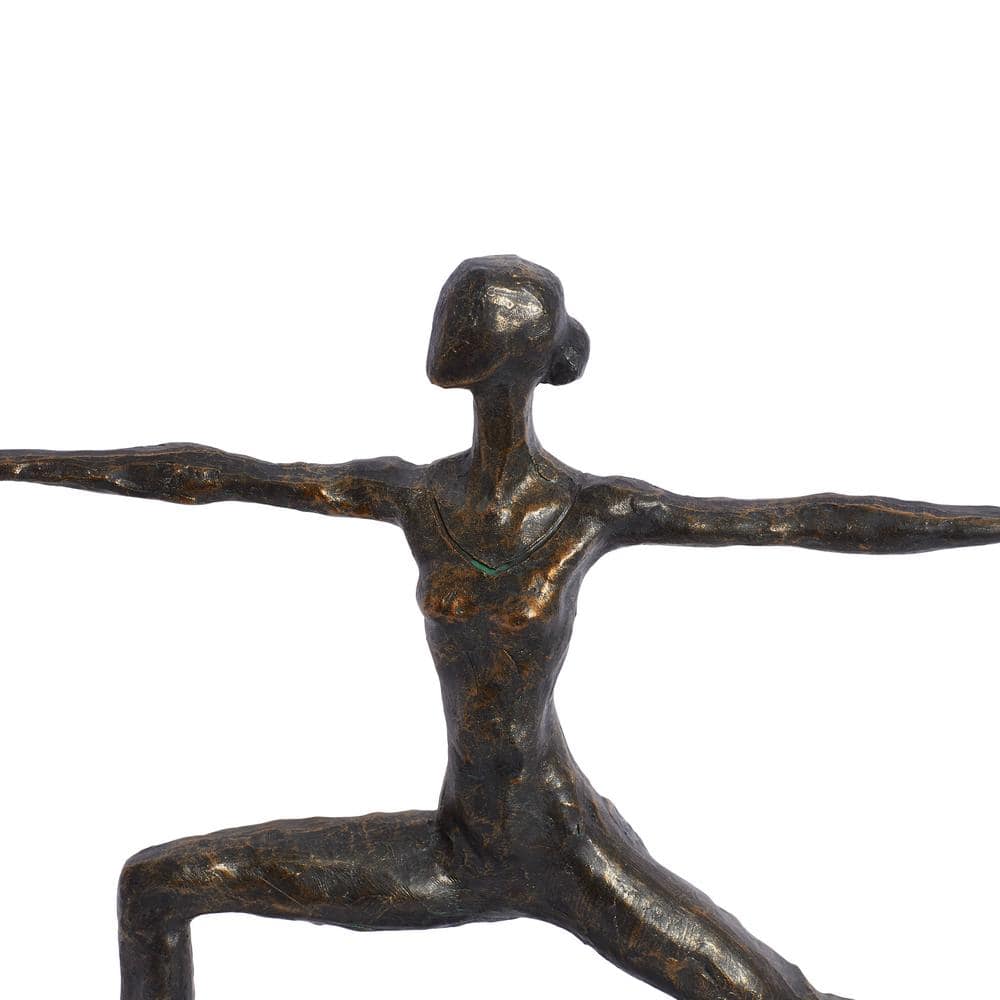 Contemporary Brass Yoga Pose Sculpture 14" x 12"