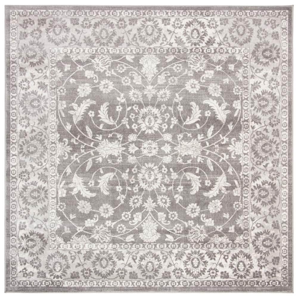 Brentwood 3' Square Gray Synthetic Hand-Knotted Area Rug