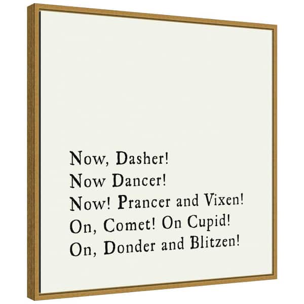 Amanti Art 22 in. Canvas Dash Away All Christmas Holiday Framed Box Wall Art