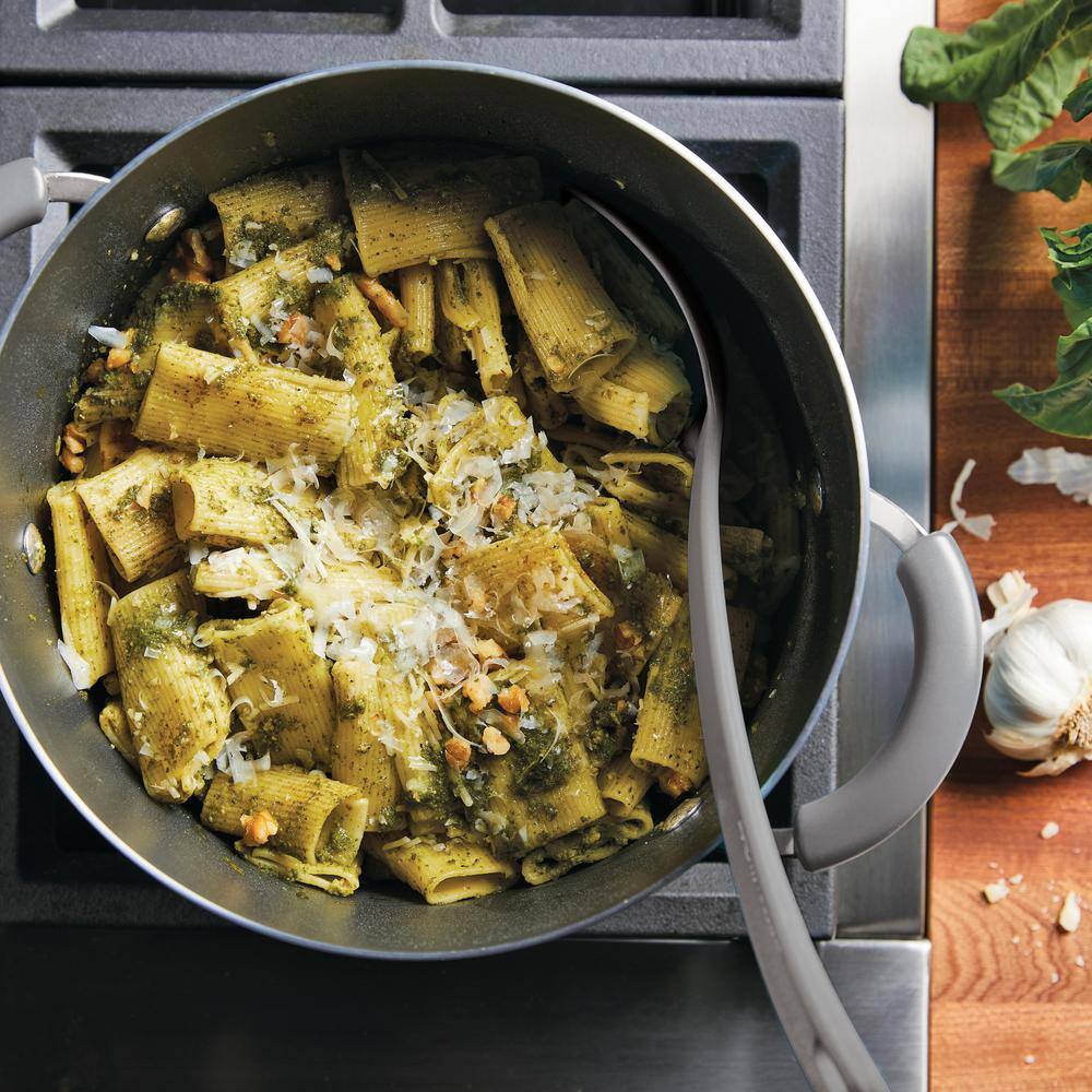Gray 14-Piece Nonstick Aluminum Cookware Set with Enamel Finish