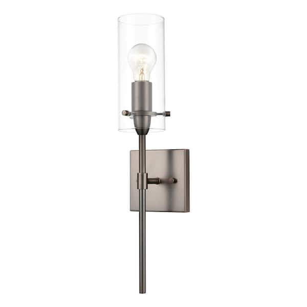 Light Society Montreal Modern Bronze Wall Sconce with Clear Glass