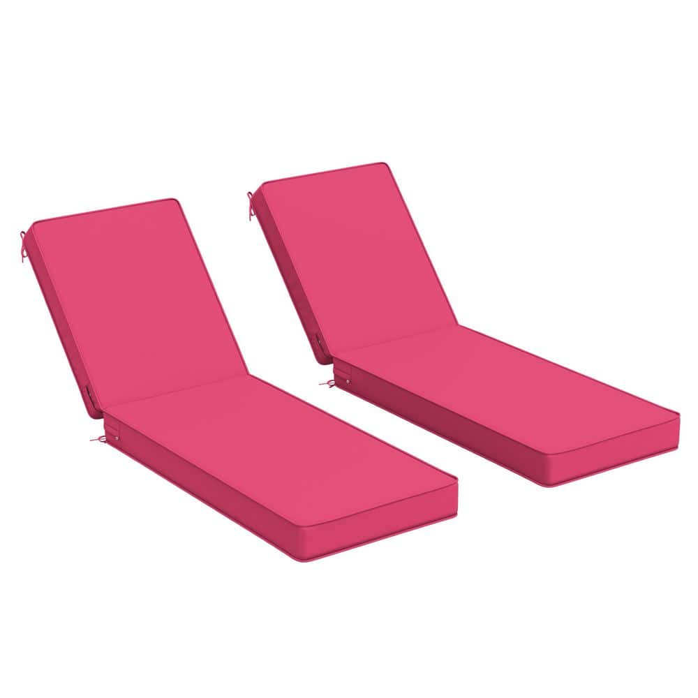 80 x 26 x 4 in. Outdoor Chaise Lounge Cushion Waterproof Patio Beach Pool Replacement Cushion Only Pink (2-Pack) price history on PriceWatchPro