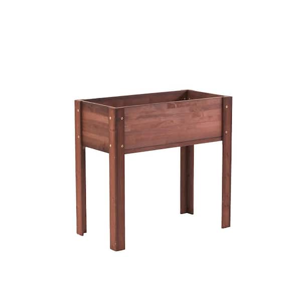 31x31x16 in. Outdoor Coffee Elevated Wooden Raised Garden Bed