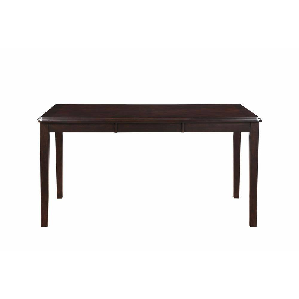 Gia 60" Ebony Wood Dining Set with 4 Black PU Chairs