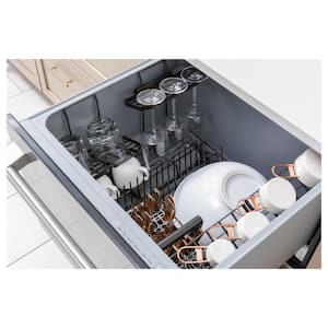 24 in. Matte White Smart Single Drawer Dishwasher with Customizable Hardware, ENERGY STAR