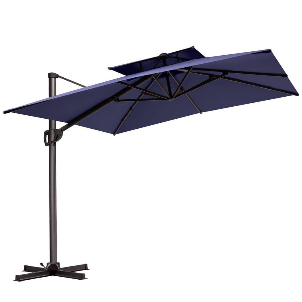 9 ft. x 11.5 ft. Outdoor Offset Cantilever Tilt-Control 360° Rotation Patio Umbrella in Navy Blue price history on PriceWatchPro