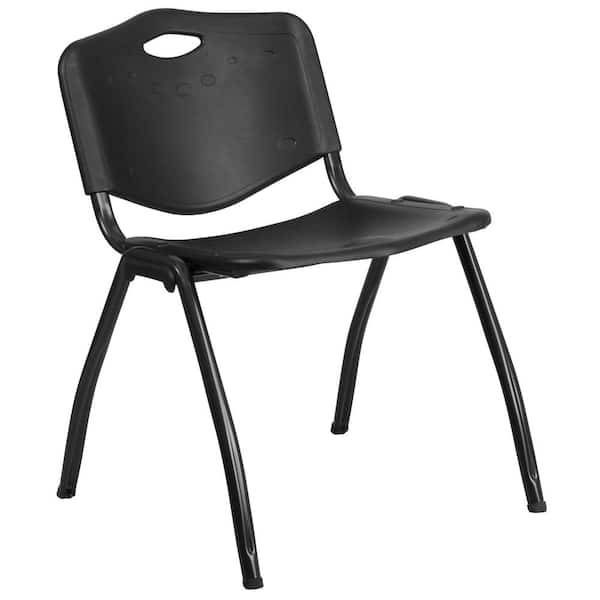 Carnegy Avenue Plastic Stackable Chair in Black