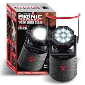 Bionic Work Light Beam 1000 Lumens 9 Super Bright LED Rechargeable Handheld Work Light