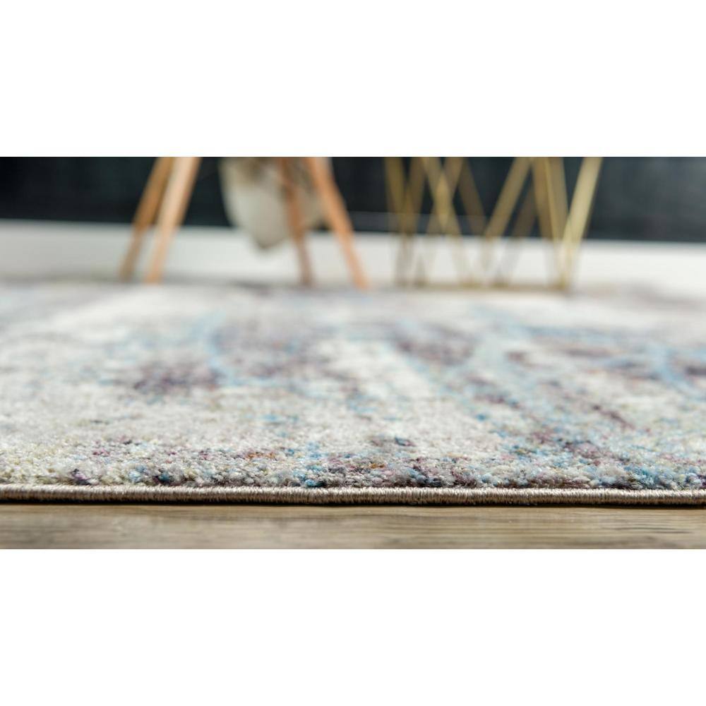 4' x 6' Blue Abstract Stain-Resistant Synthetic Rug