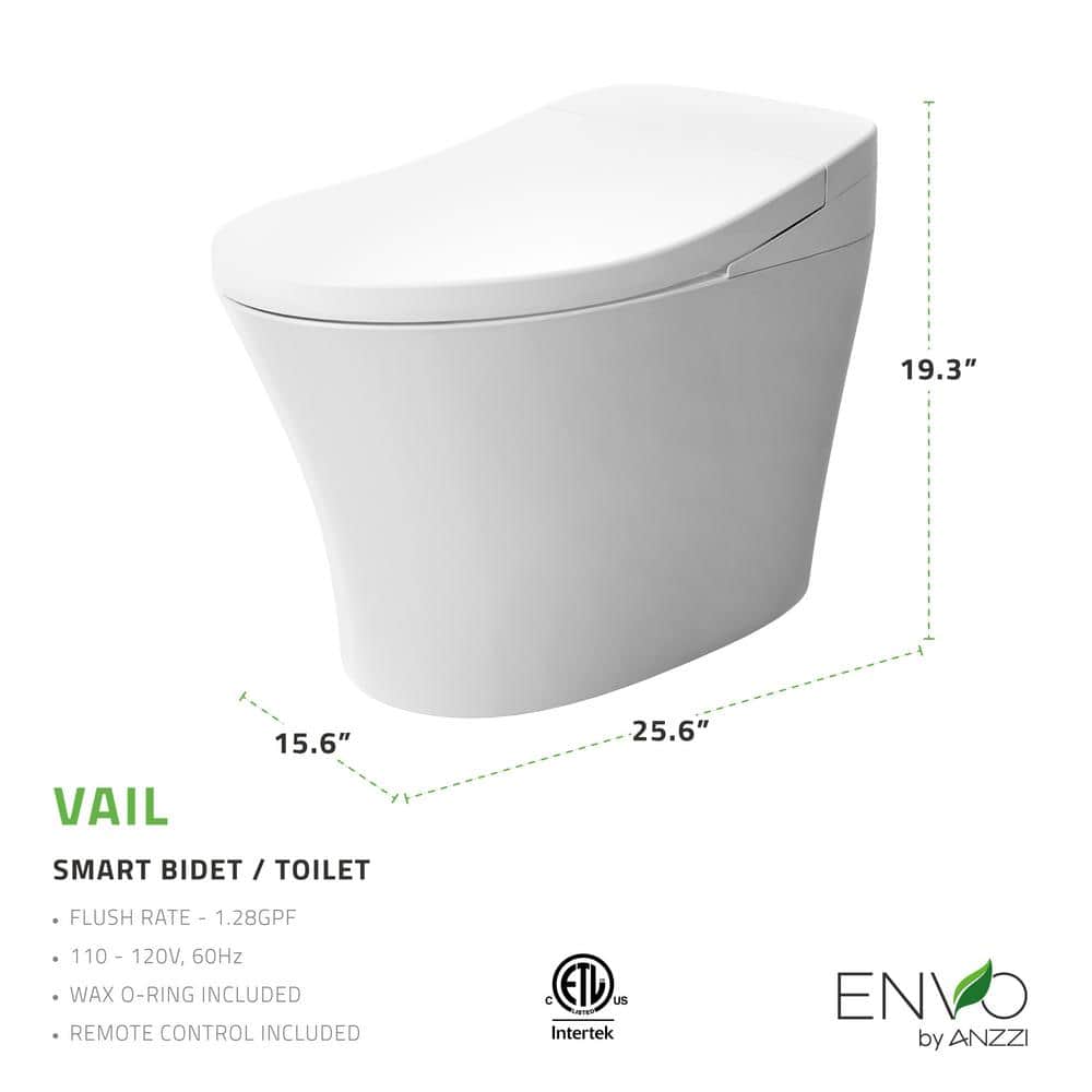 White Elongated Free Standing Smart Toilet with Bidet