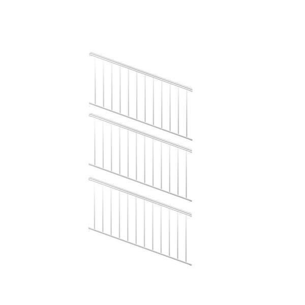 Pegatha 6 ft. White Fine Textured Aluminum Stair Rail Kit (3-Qty)