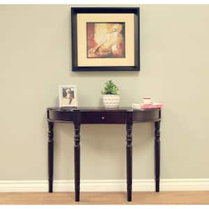 36 in. Espresso Rectangle Wood Console Table with Drawers
