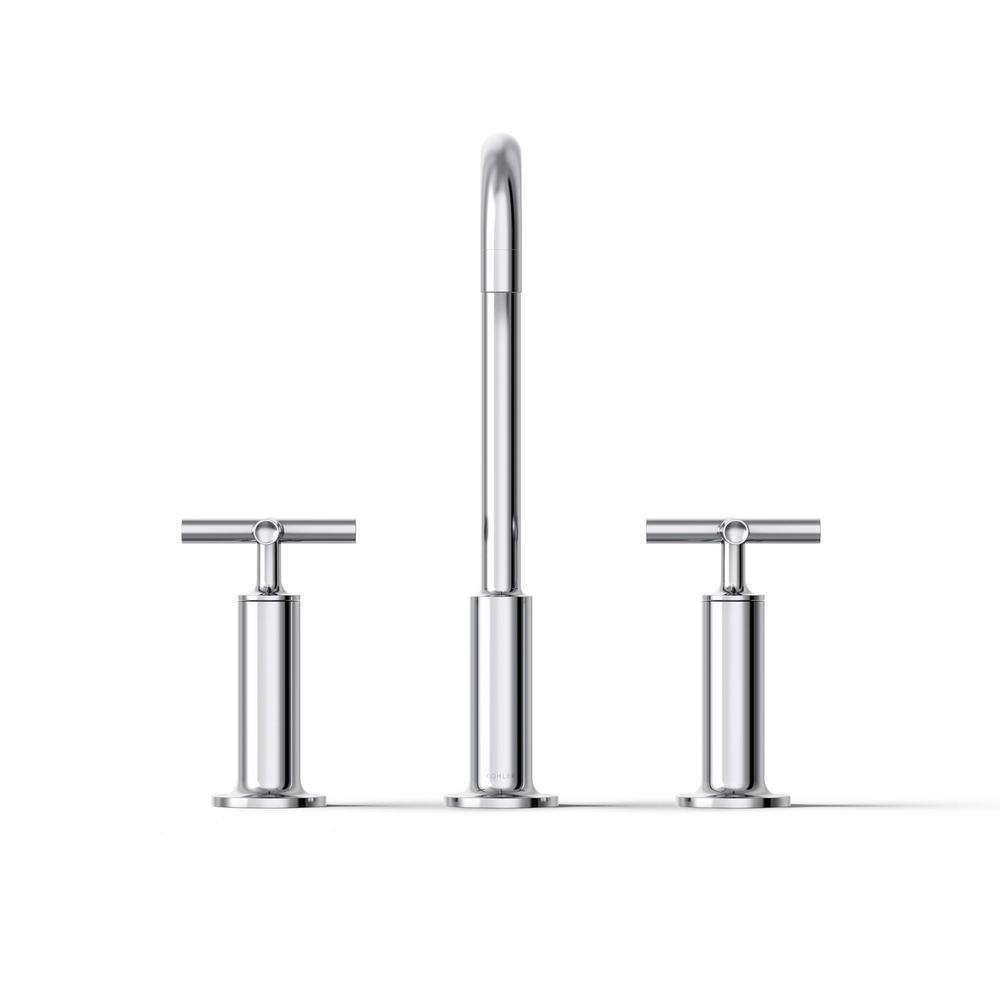 Purist High Gooseneck Chrome Faucet with Cross Handles