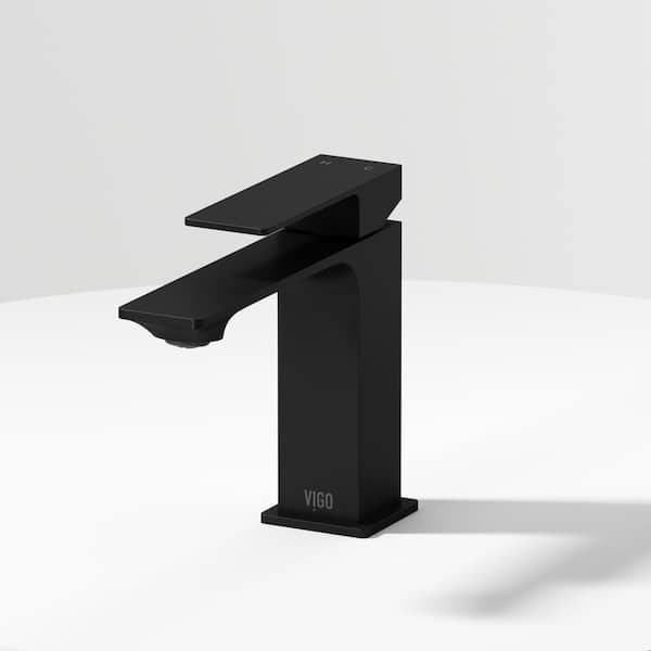 Vigo outlet Davidson Single-Handle Single Hole Bathroom Faucet in Matte Black VG01043MB