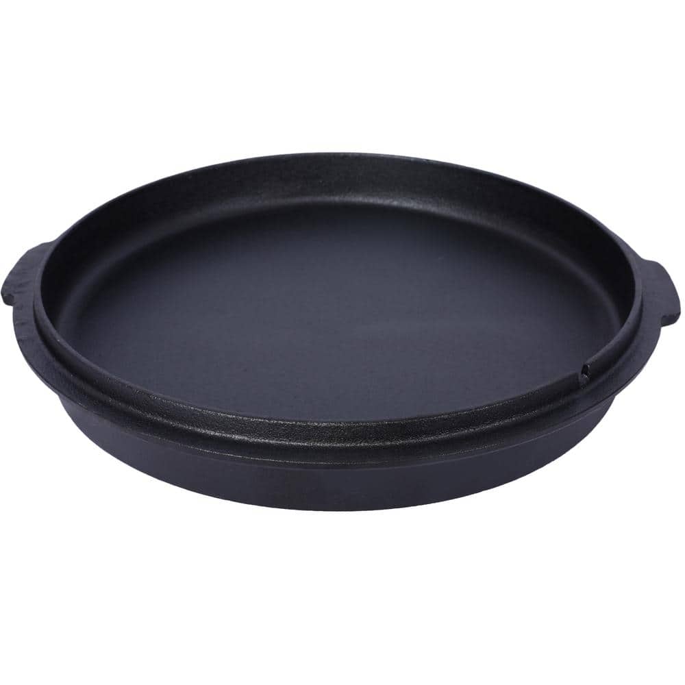 12 Quart Black Cast Iron Round Dutch Oven with Lid for Indoor & Outdoor Cooking