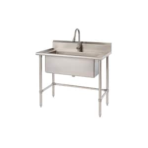 41.7 in. x 24 in. x 49.2 in. Stainless Steel Utility Sink with Pull out Faucet