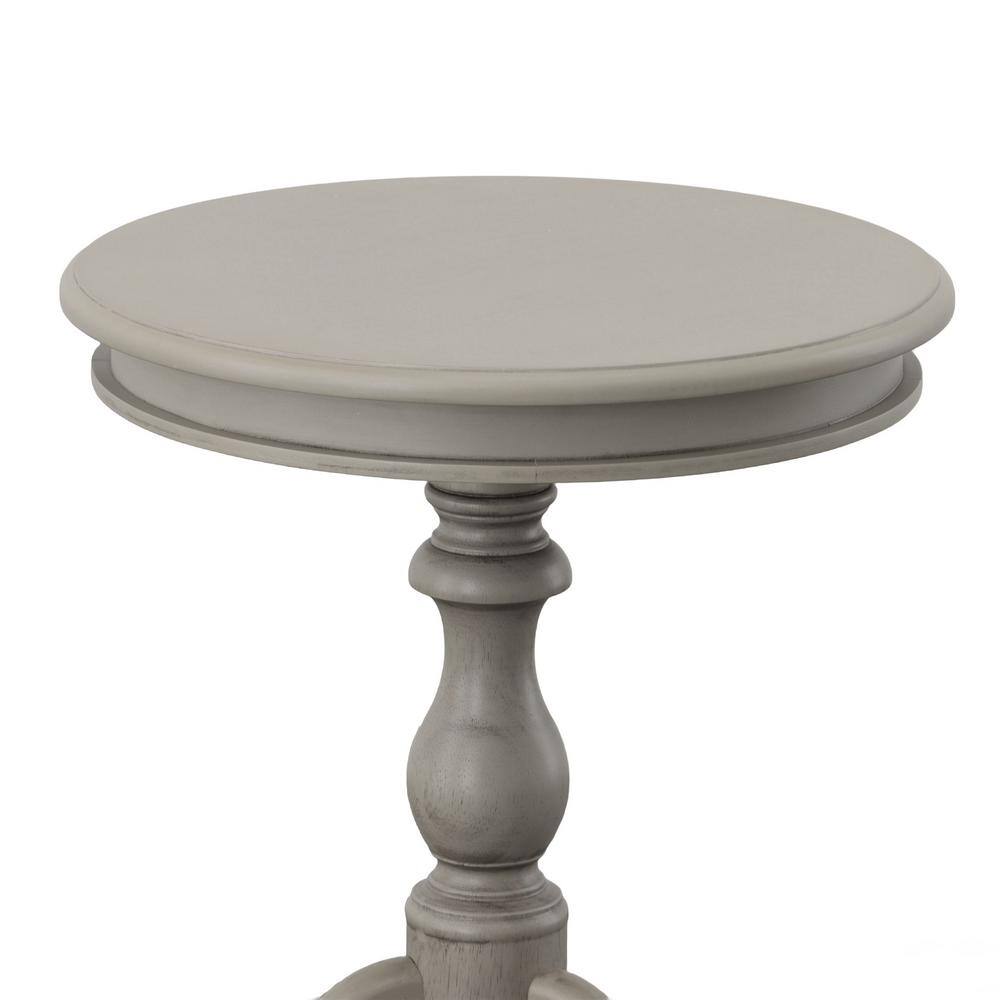 Weathered Gray Round Wood Accent Table