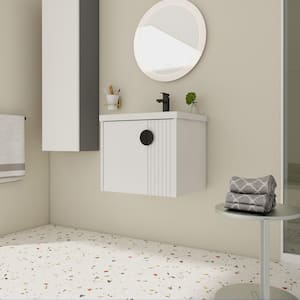 Anky 23.8 in. W x 18.5 in. D x 20.69 in. H Single Sink Bath Vanity in White with White Ceramic Top