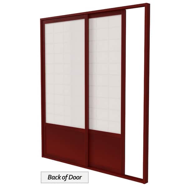 Red Lantern 7 ft. Rosewood Shoji 2-Panel Sliding Door SHOJI-DOOR