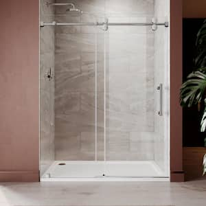 UKS04 61 to 65 in. W x 80 in. H Sliding Frameless Shower Door in Chrome, EnduroShield 3/8 in. SGCC Clear Glass