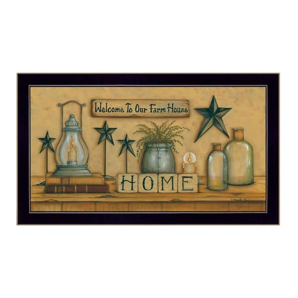 HomeRoots Charlie Welcome to Our Farm House 1-Piece Framed Wall Art 11 in. x 20 in.