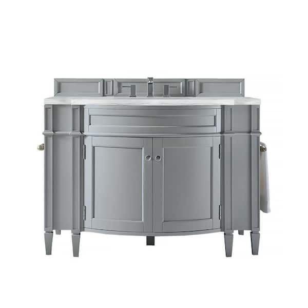 James Martin Vanities Brittany 46.5 in. W x 23.5 in. D x 34 in. H Bathroom Vanity in Urban Gray with Arctic Fall Solid Surface Top