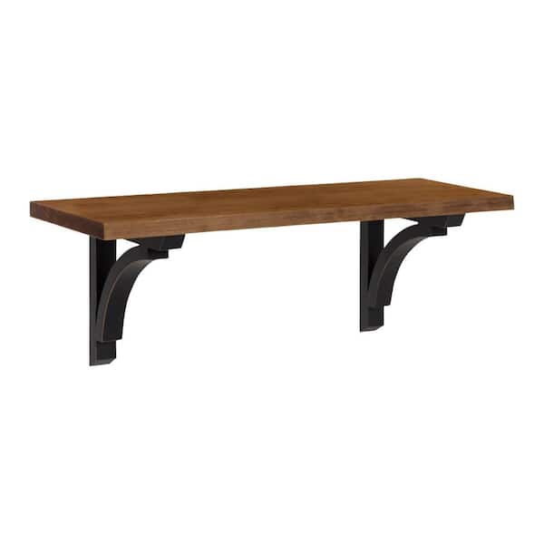 Corblynd 8 in. x 24 in. x 9 in. Brown/Black Decorative Wall Shelf