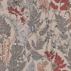 Ayla Wildflowers Grey Non Pasted Non Woven Wallpaper Sample