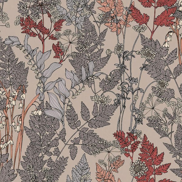 Ayla Wildflowers Grey Non Pasted Non Woven Wallpaper Sample