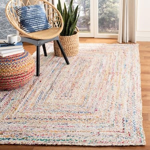 Braided Ivory/Multi Doormat 2 ft. x 3 ft. Border Area Rug