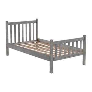 Windsor Wood Slat Twin Bed, DriftWood Gray