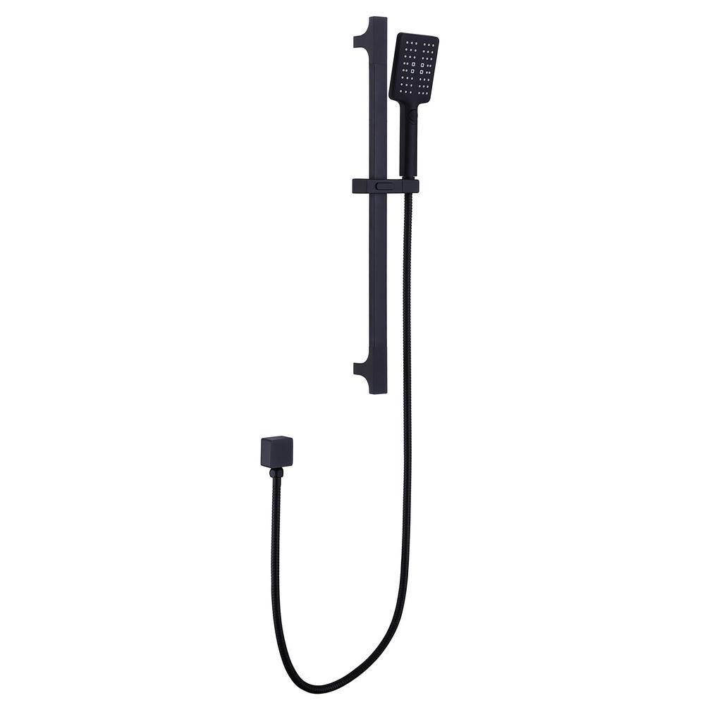 3-Spray Multi-function Slide Bar with Hand Shower in Matte Black