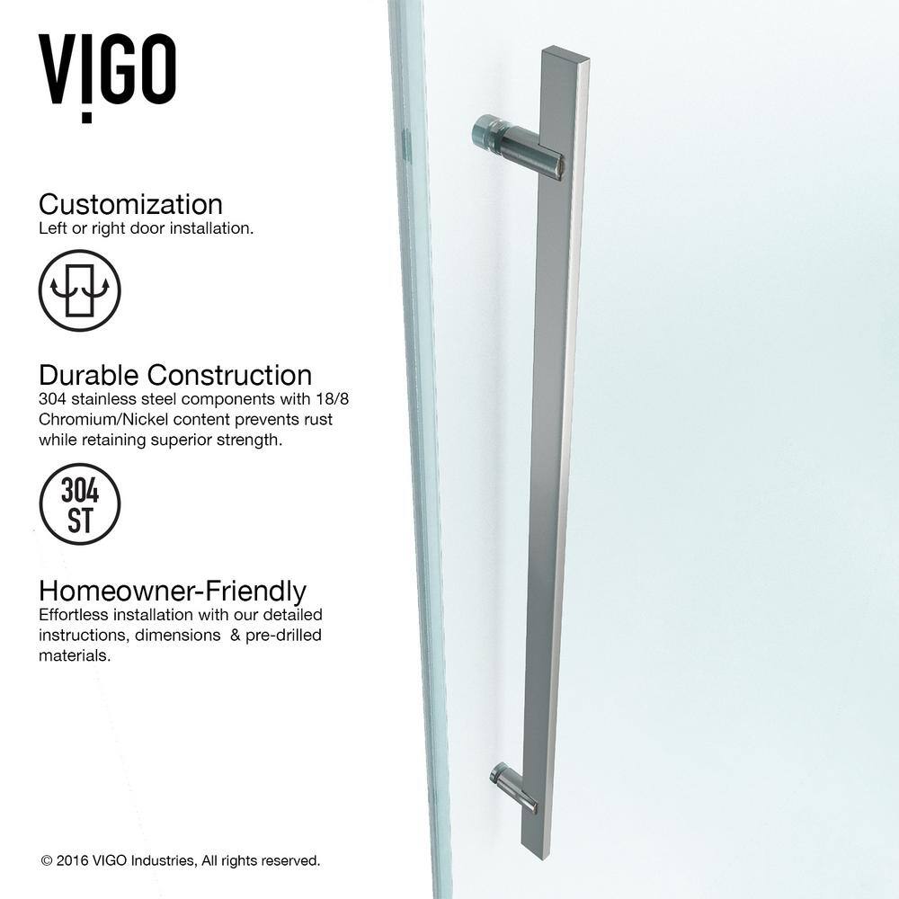 Luca 56-60" Frameless Sliding Shower Door with Clear Glass