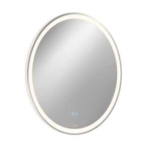 Ayla 28 in. W x 28 in. H Round Defog 3 CCT Frameless Integrated LED Wall Bathroom Vanity Mirror