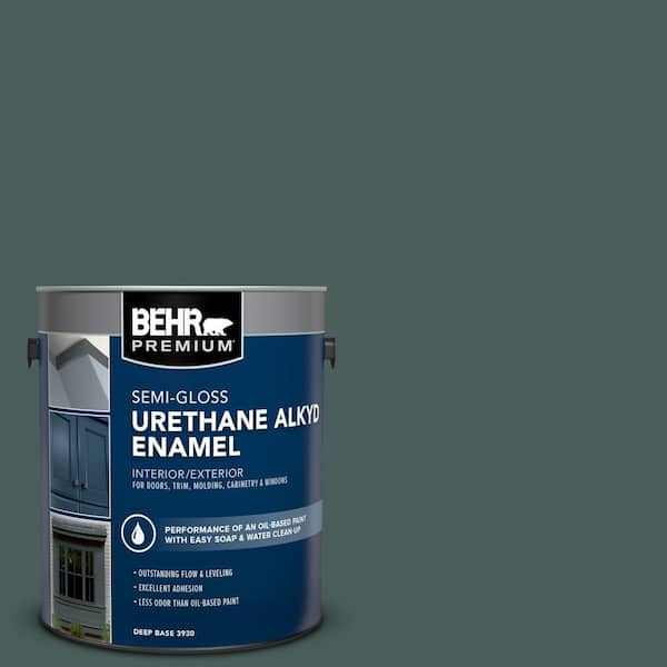 BEHR PREMIUM 1 gal. #N430-7 Silken Pine Urethane Alkyd Semi-Gloss Enamel Interior/Exterior Paint