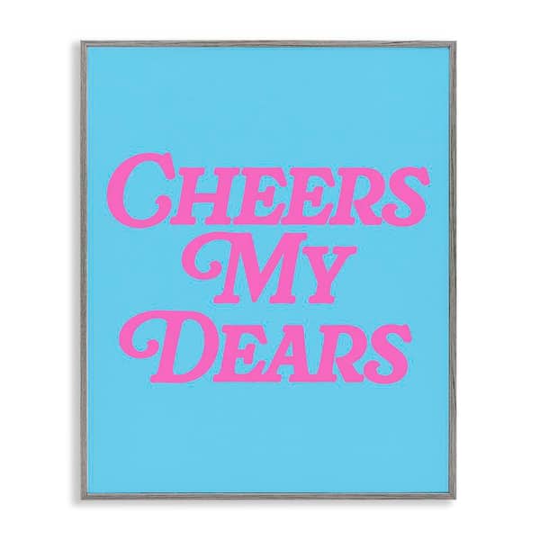 Stupell Industries Cheers My Dears by House of Lulu Gray Framed Food Giclee Art Print 30 in. x 24 in.