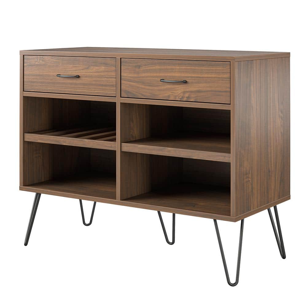 Pino Valley Walnut Mid-Century Modern Beverage Cabinet