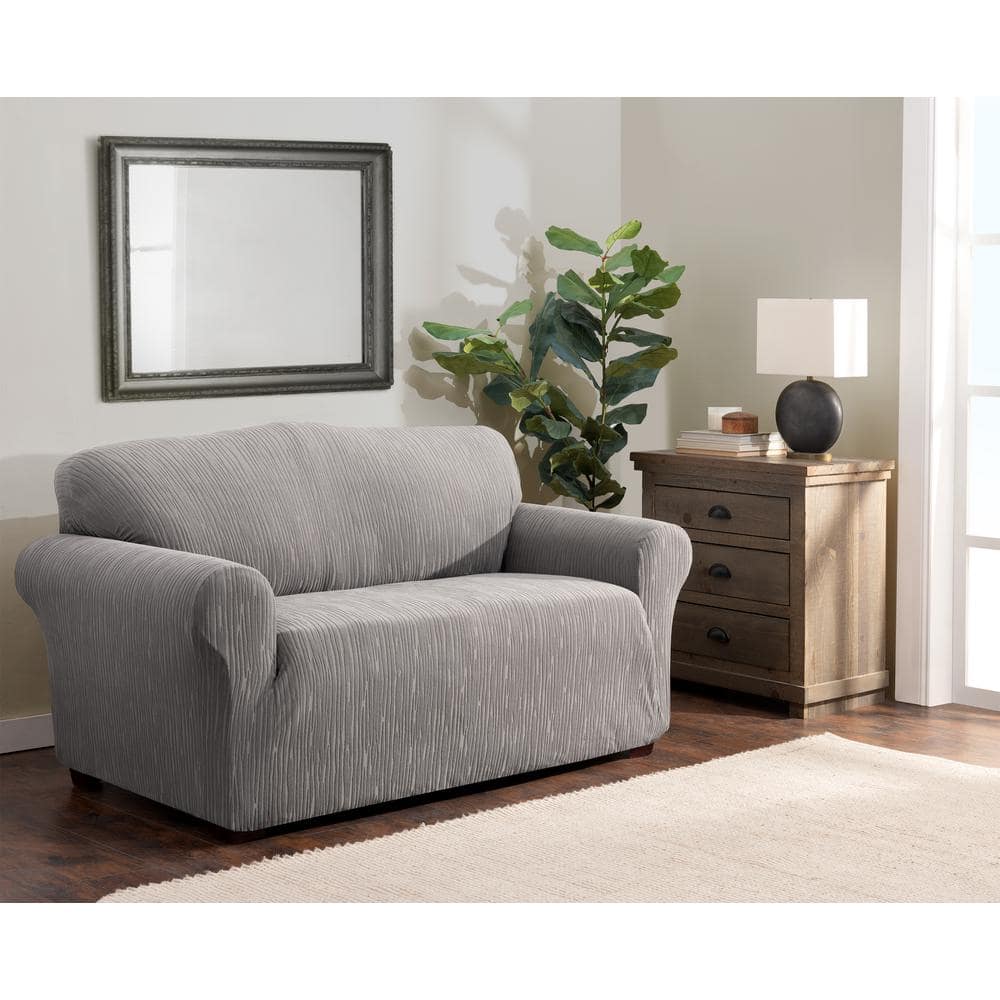 Stretch Sensations Stretch Grey Birchwood Loveseat Slipcover 9873LOV