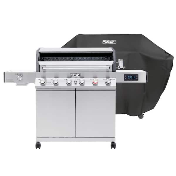 Denali 6-Burner Propane Gas Grill in Stainless with Clearview Lid, Rotisserie Kit, Infrared Burners, and Sear Burner