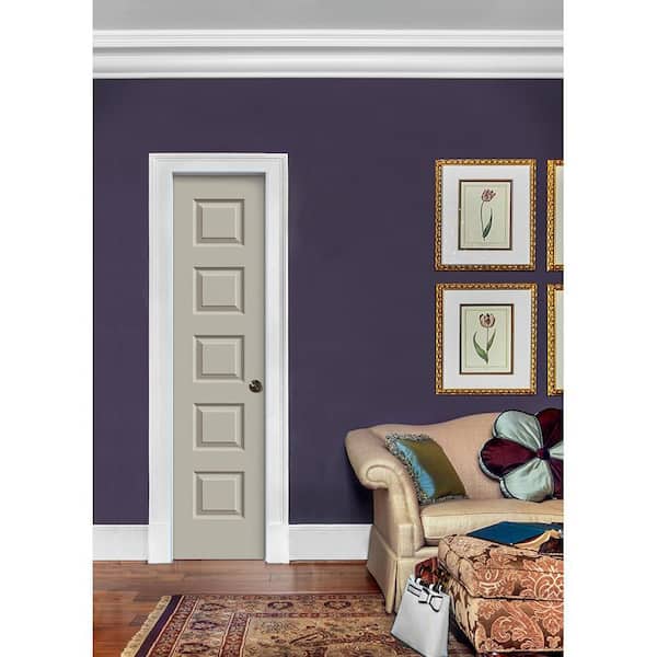 18 in. x 80 in. Rockport Desert Sand Painted Left-Hand Smooth Molded Composite Single Prehung Interior Door