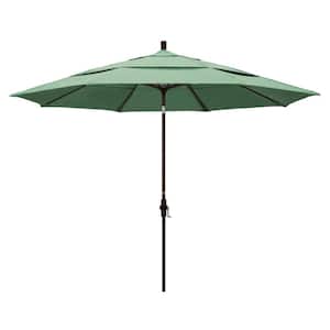 11 ft. Aluminum Collar Tilt Double Vented Patio Umbrella in Spa Pacifica