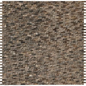 Emperador Split Face 12 in. x 12 in. x 10 mm Polished Marble Mosaic Tile (1 sq. ft.)