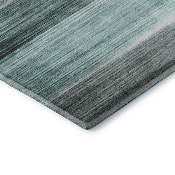 Mayfield Premium Machine Washable Abstract AMF2082 Teal 10 ft. x 14 ft. Area Rug