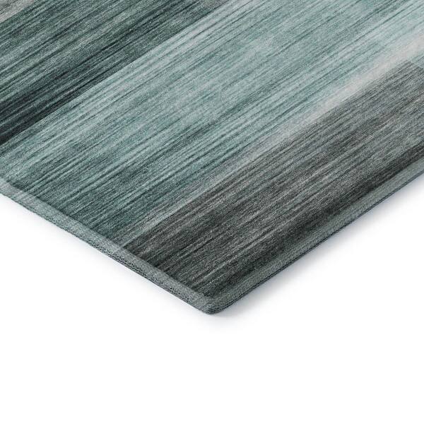 Mayfield Premium Machine Washable Abstract AMF2082 Teal 9 ft. x 12 ft. Area Rug